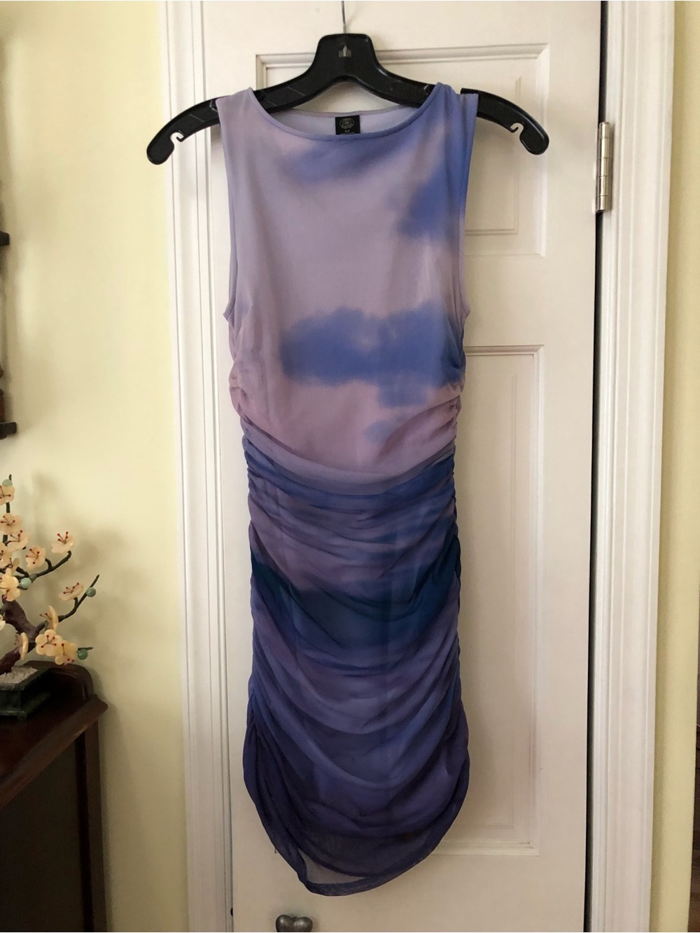 Urban Outfitters Lavender to Deep Indigo Ombre Ruched Midi Dress
